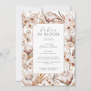 Baby in Bloom Twins Wildflower Boho Baby Shower Invitation