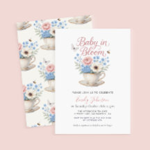 Baby In Bloom Vintage Baby Shower Invitation