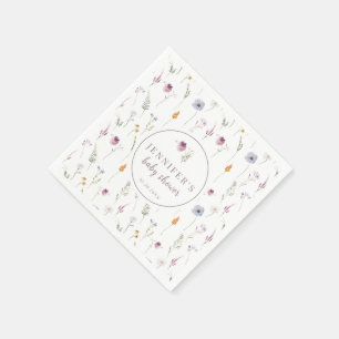 Baby in bloom violet baby shower paper napkins