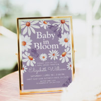 Baby in Bloom Watercolor Daisies and Butterfly 