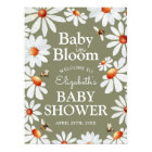 Baby in Bloom Watercolor Daisies & Bumblebee