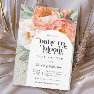 Baby in Bloom Watercolor Floral Baby Shower Invitation