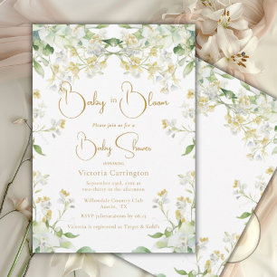 Baby in Bloom Watercolor Floral Baby Shower  Invitation