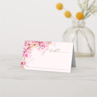 Baby in Bloom Watercolor Floral Baby Shower Place Card