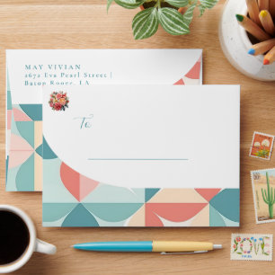 Baby in Bloom Watercolor Floral Tile Baby Shower Envelope