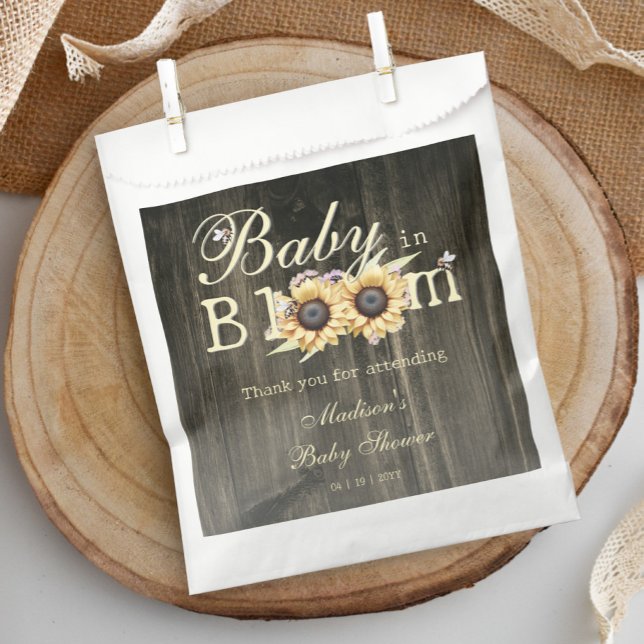 Baby in Bloom Watercolor Sunflowers Baby Shower Favour Bags (Baby in Bloom Watercolor Sunflowers Baby Shower Favor Bag)