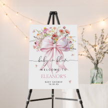 Baby in Bloom Welcome Sign Baby Shower Pink