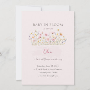 Baby in Bloom Whimsical Wildflower Baby Shower Invitation