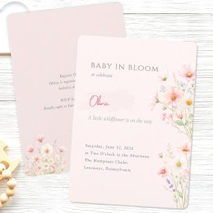 Baby in Bloom Whimsical Wildflower Baby Shower Invitation