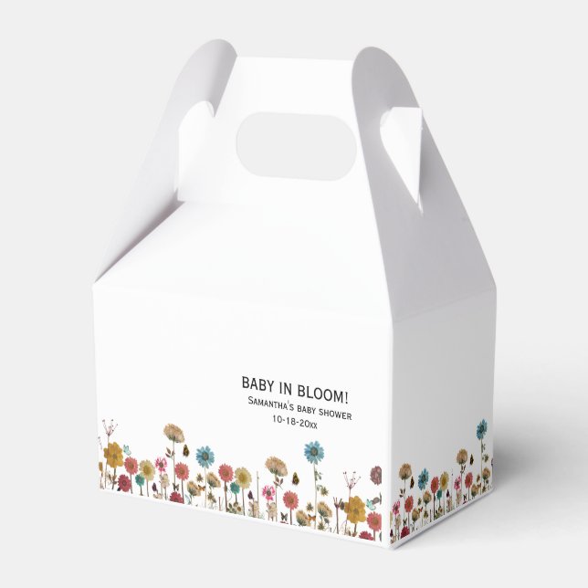 Baby in bloom wild flower baby shower  favour box (Front Side)