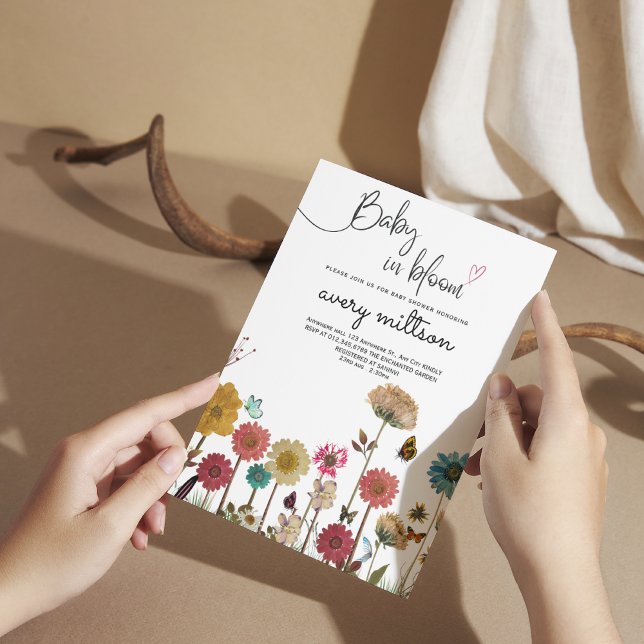 Baby in bloom wild flower baby shower invitation (Creator Uploaded)
