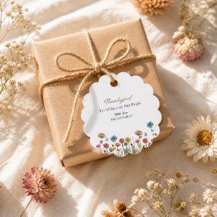 Baby in bloom wild flower baby shower thankyou favour tags