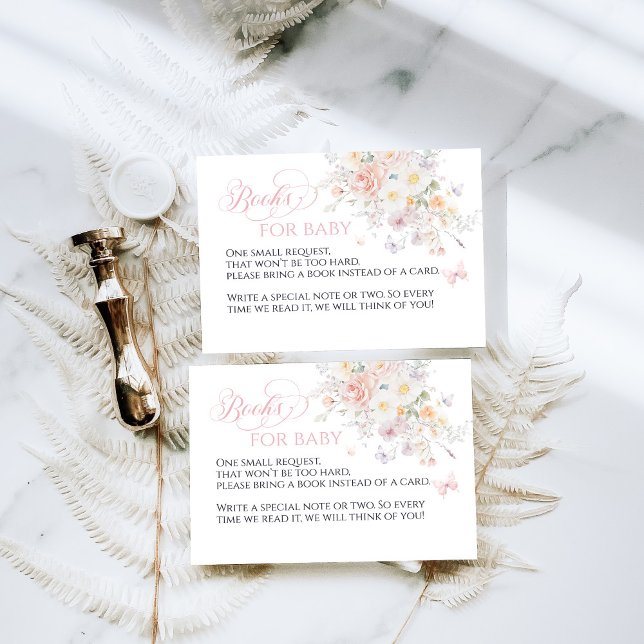 Baby in Bloom Wild Flower Butterfly Baby Shower Enclosure Card (Creator Uploaded)