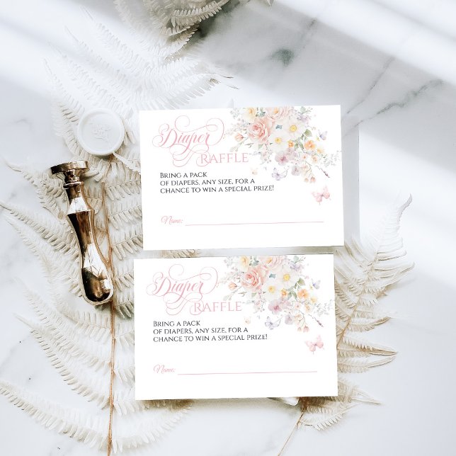 Baby in Bloom Wild Flower Butterfly Baby Shower Enclosure Card (Creator Uploaded)