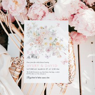 Baby in Bloom Wild Flower Butterfly Baby Shower Invitation
