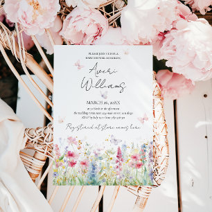 Baby in Bloom Wild Flower Butterfly Baby Shower Invitation