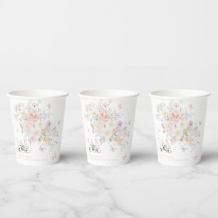 Baby in Bloom Wild Flower Butterfly Baby Shower Paper Cups