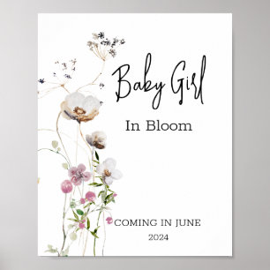 Baby in Bloom Wild Flower Shower Girl Poster