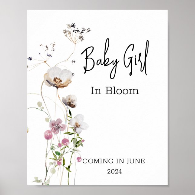 Baby in Bloom Wild Flower Shower  Girl Poster (Front)