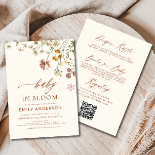 Baby In Bloom Wildflower All in One Baby Shower Invitation