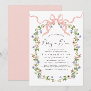 Baby In Bloom Wildflower Baby Girl Shower Invitation