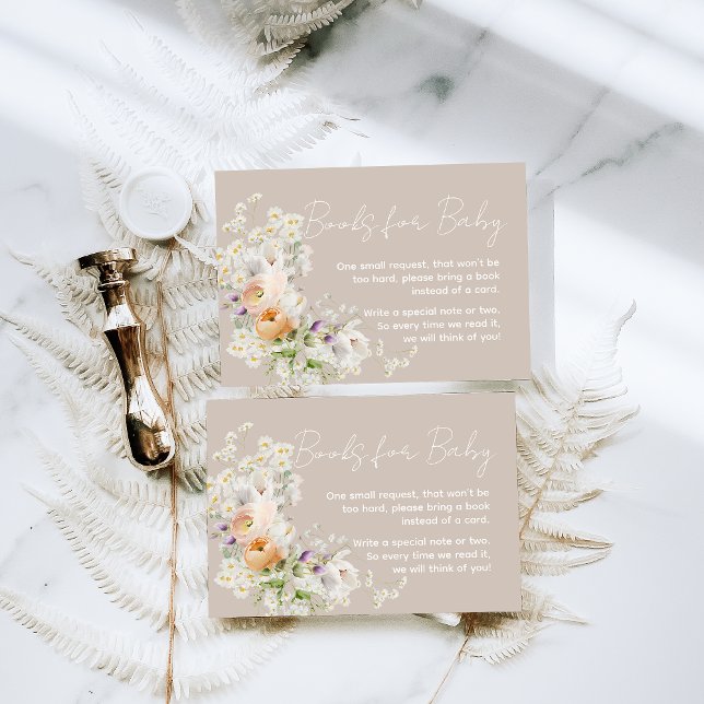 Baby in Bloom Wildflower Baby Shower Book Request Enclosure Card (Creator Uploaded)