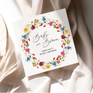 Baby in Bloom Wildflower Baby Shower Custom Napkin