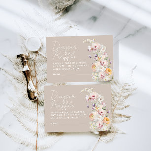 Baby in Bloom Wildflower Baby Shower Diaper Raffle Enclosure Card