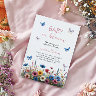Baby in Bloom Wildflower Baby Shower - Elegant Invitation