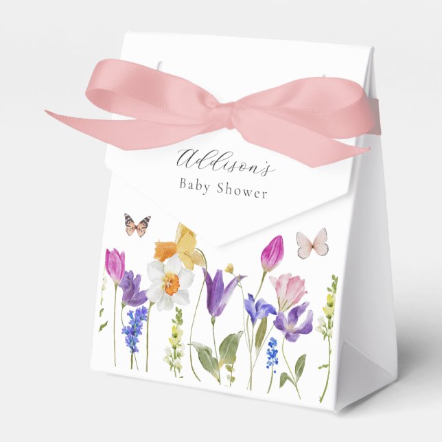 Baby in Bloom Wildflower Baby Shower Favour Box (Front Side)