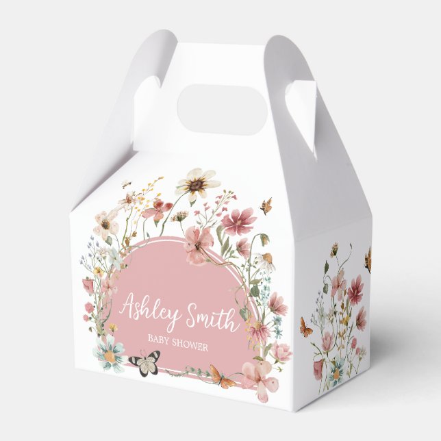 Baby in Bloom Wildflower Baby Shower Favour Box (Front Side)