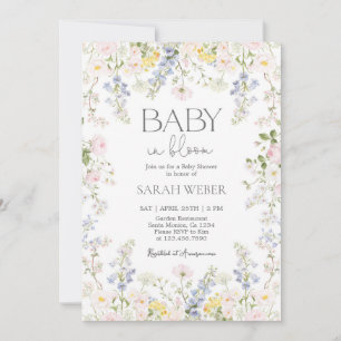 Baby in Bloom Wildflower Baby Shower Girl Invitation