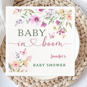 Baby In Bloom Wildflower Baby Shower Girl Pink Napkin