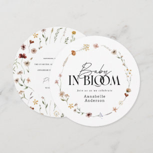 Baby in bloom wildflower baby shower invitation