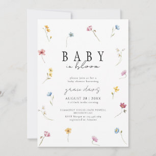 Baby in bloom Wildflower baby shower Invitation