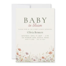 Baby in Bloom Wildflower Baby Shower Invitation