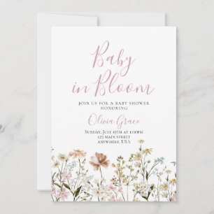Baby in Bloom Wildflower baby shower Invitation