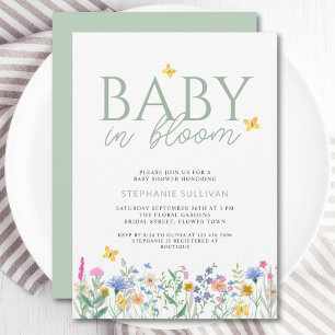 Baby in Bloom Wildflower Baby Shower Invitation