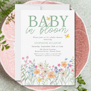 Baby in Bloom Wildflower Baby Shower Invitation