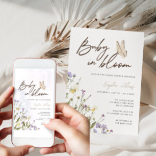 Baby in Bloom Wildflower Baby Shower Invitation