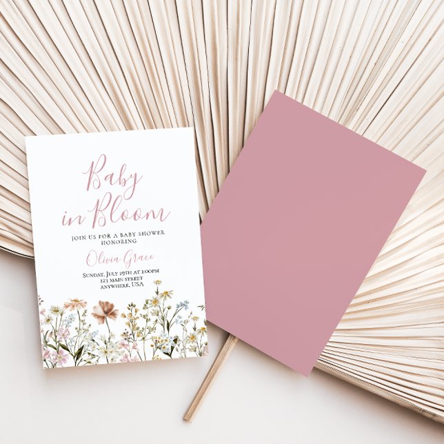 Baby in Bloom Wildflower baby shower Invitation (Creator Uploaded)