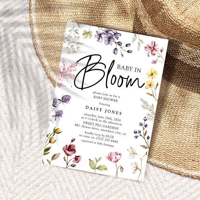 Baby in Bloom Wildflower Baby Shower Invitation (Creator Uploaded)