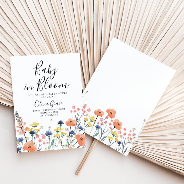 Baby in Bloom Wildflower baby shower Invitation (Creator Uploaded)