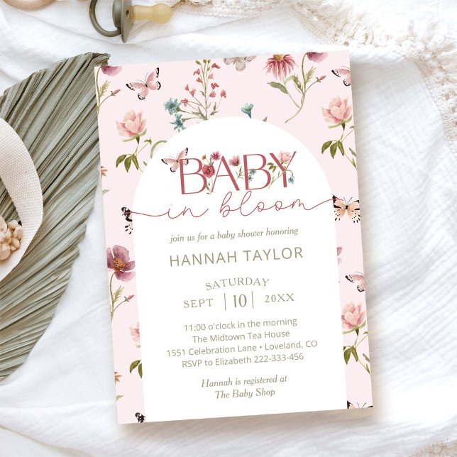 Baby in Bloom Wildflower Baby Shower Invitation (Creator Uploaded)