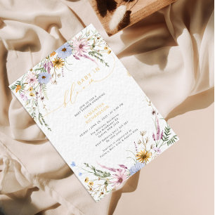 Baby in bloom Wildflower Baby Shower Invitation