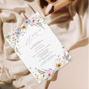 Baby in bloom Wildflower Baby Shower Invitation