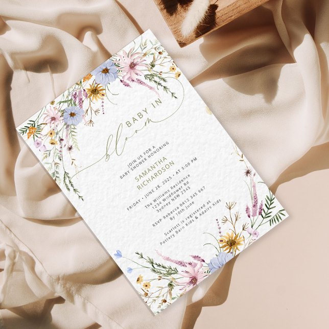Baby in bloom Wildflower Baby Shower Invitation (Creator Uploaded)