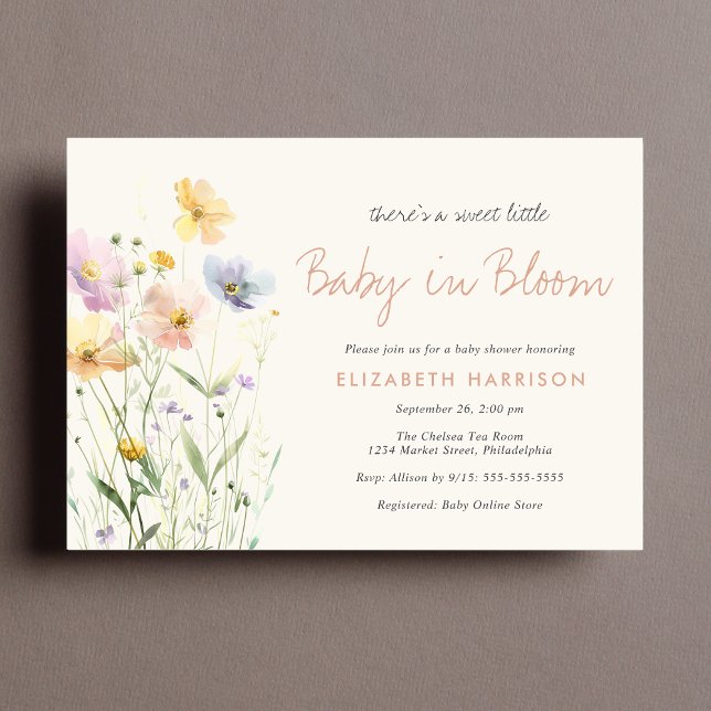 Baby In Bloom Wildflower Baby Shower Invitation (Creator Uploaded)