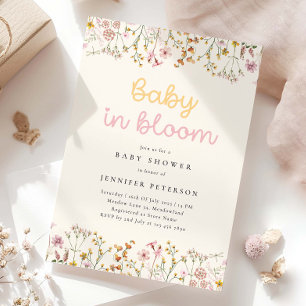 Baby in Bloom Wildflower Baby Shower Invitation