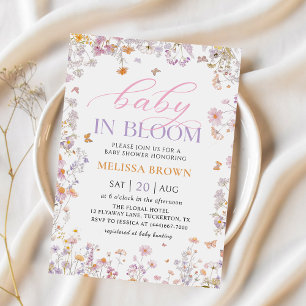 Baby in Bloom Wildflower Baby Shower Invitation